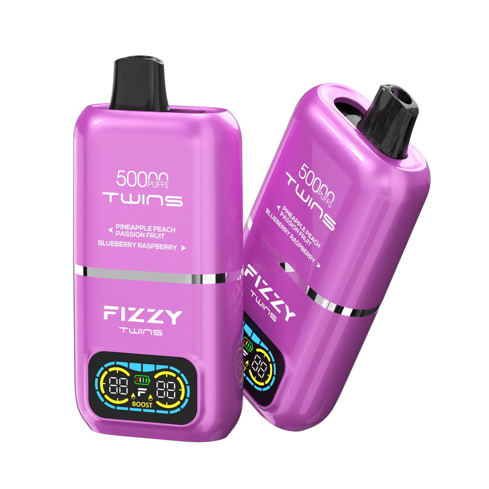 FIZZY TWINS Pineapple Peach Passion Fruit & Blueberry Rasberry ノンニコチン