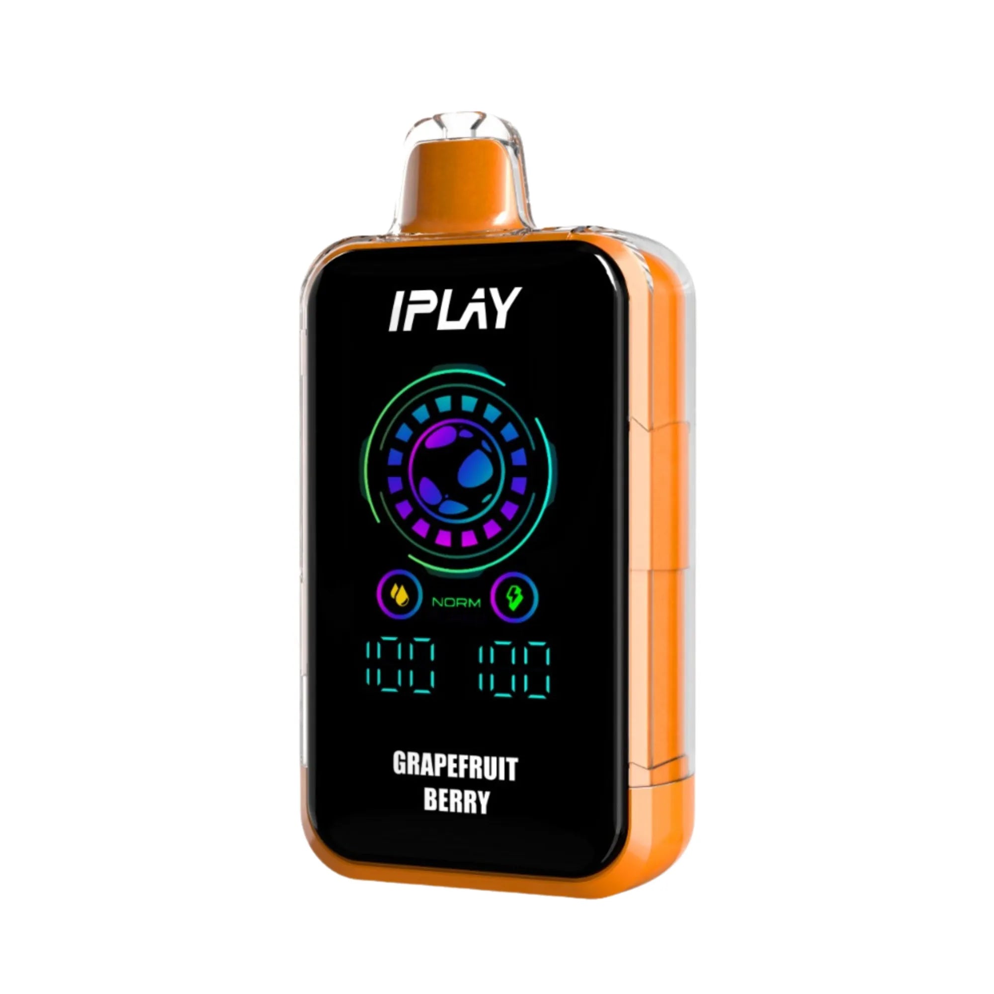 あっすんが吸うベイプとみられる、オレンジ色のiPlay BURST 45K「Grapefruit Berry（グレープフルーツベリー）」の製品画像