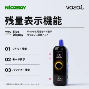 VOZOL RAVE 40K 残量表示機能