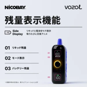 VOZOL RAVE 40K 残量表示機能